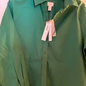 NWT Chicos emerald green blouse